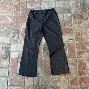 Bloomingdale's Petite Concepts 100% Silk Black Pants Size 6 Sequin Waist